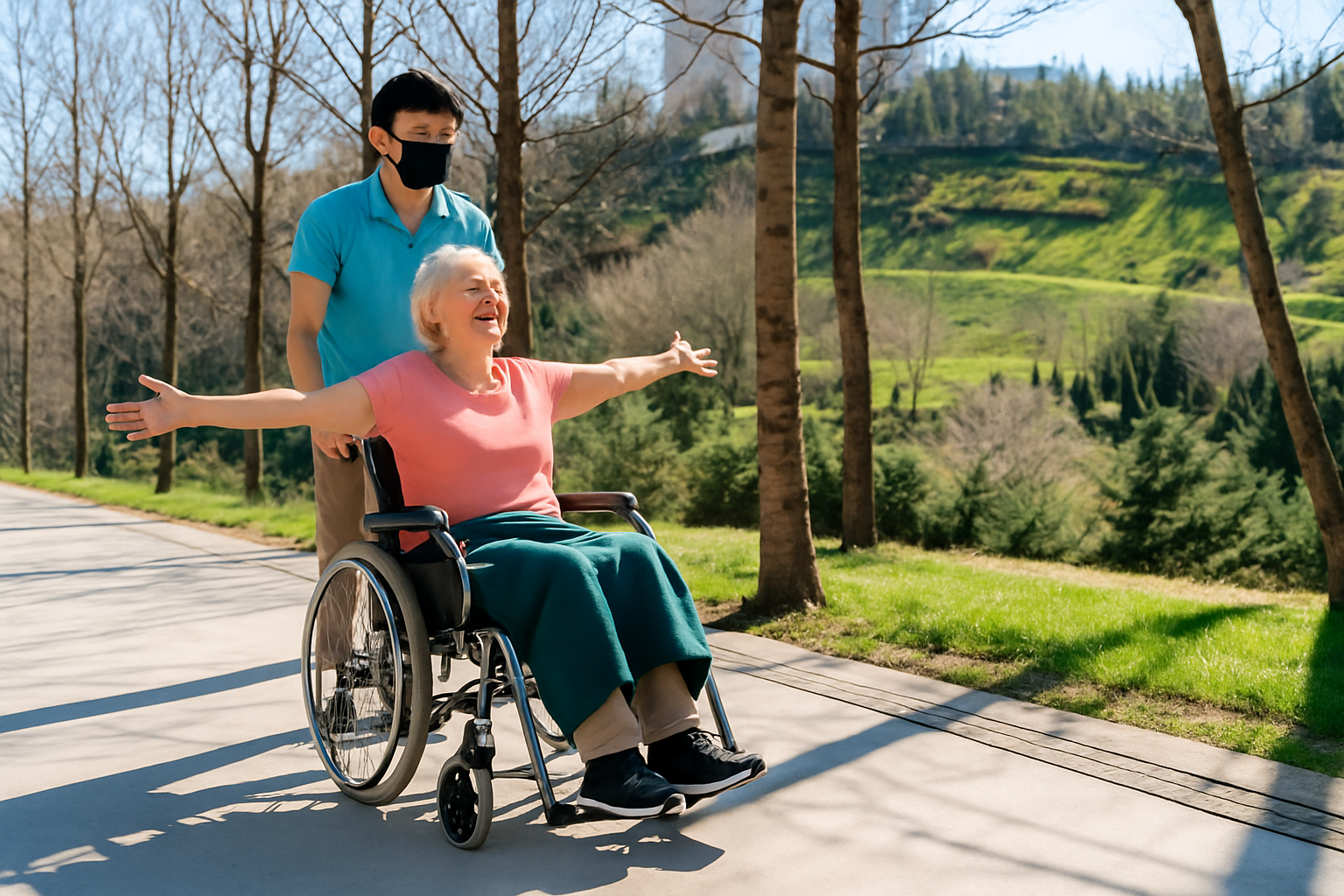 Professional caregiver providing companion care in Montgomery County