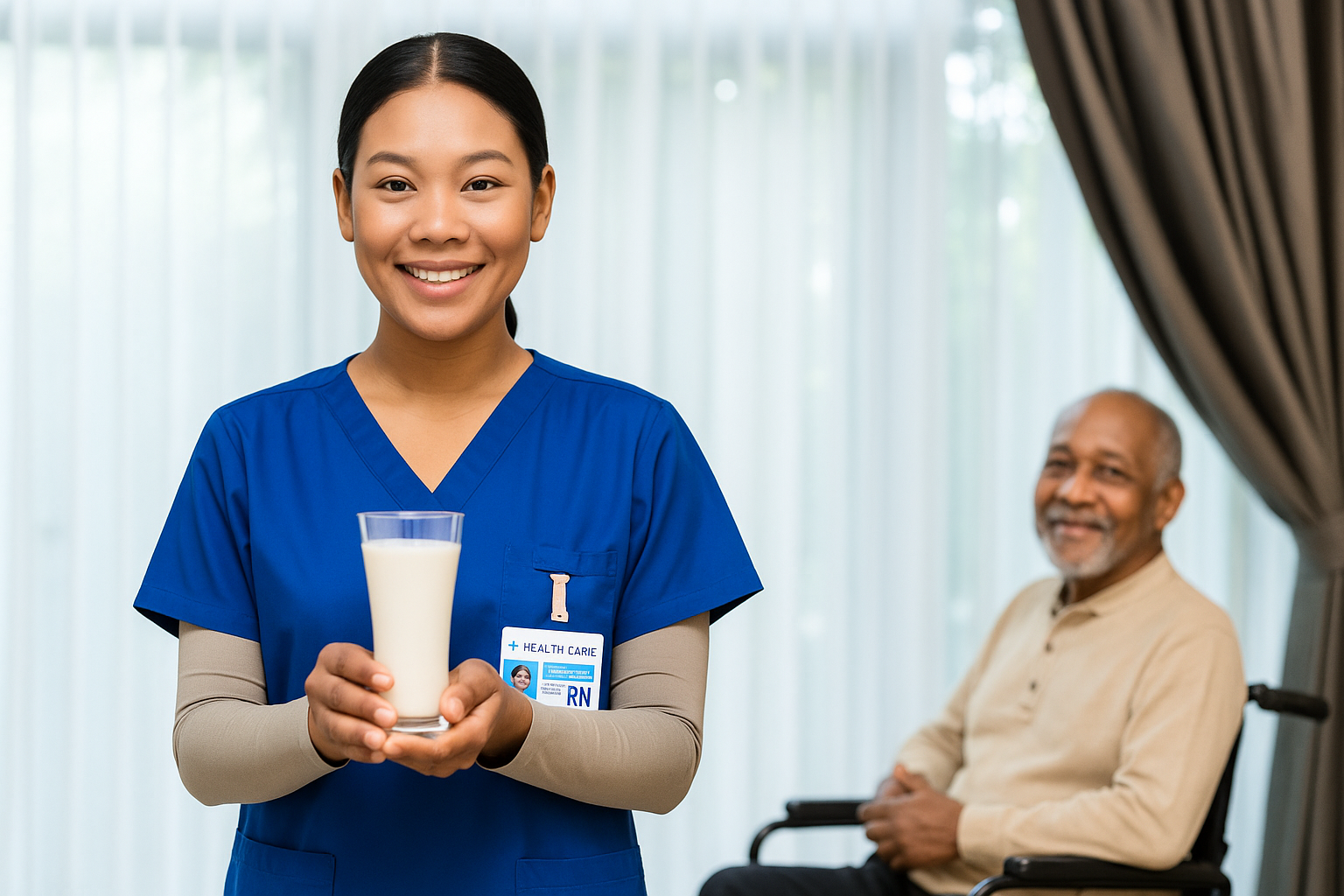 Professional caregiver providing personal care assistance in Montgomery County home